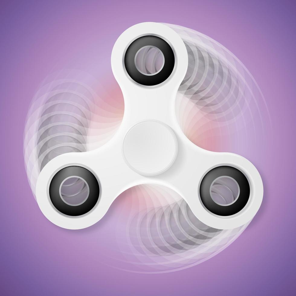 white Hand spinner with motion blur effect. vector