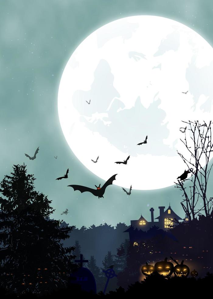 Halloween vertical background. Vertical poster vector