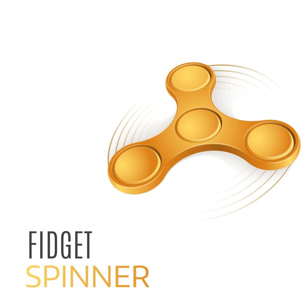 Rolling fidget spinner, perspective view, rotation effect vector