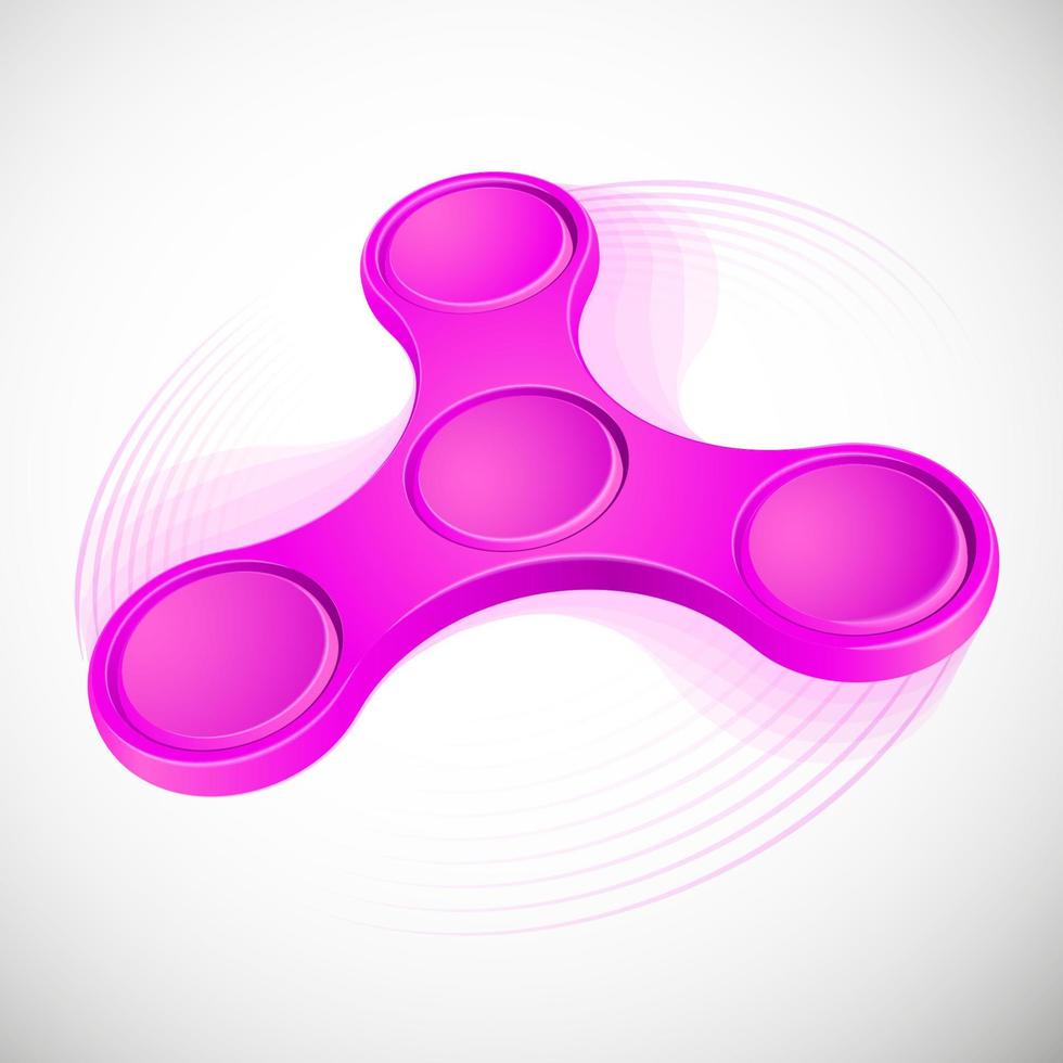 Rolling fidget spinner, perspective view, rotation effect vector