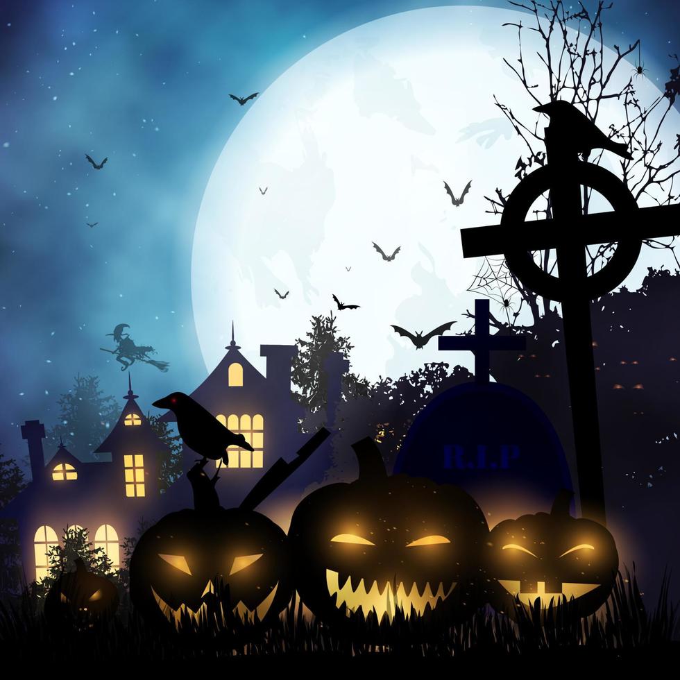 Halloween background. Poster template. vector