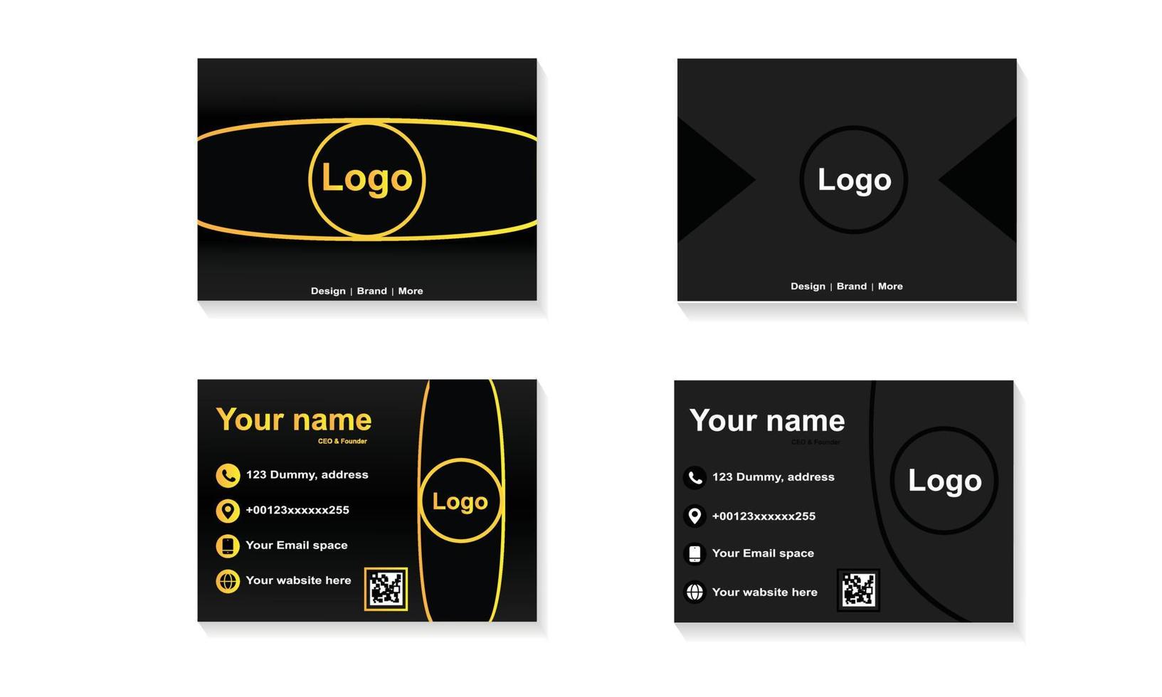 Beautiful black gold business card template Vector