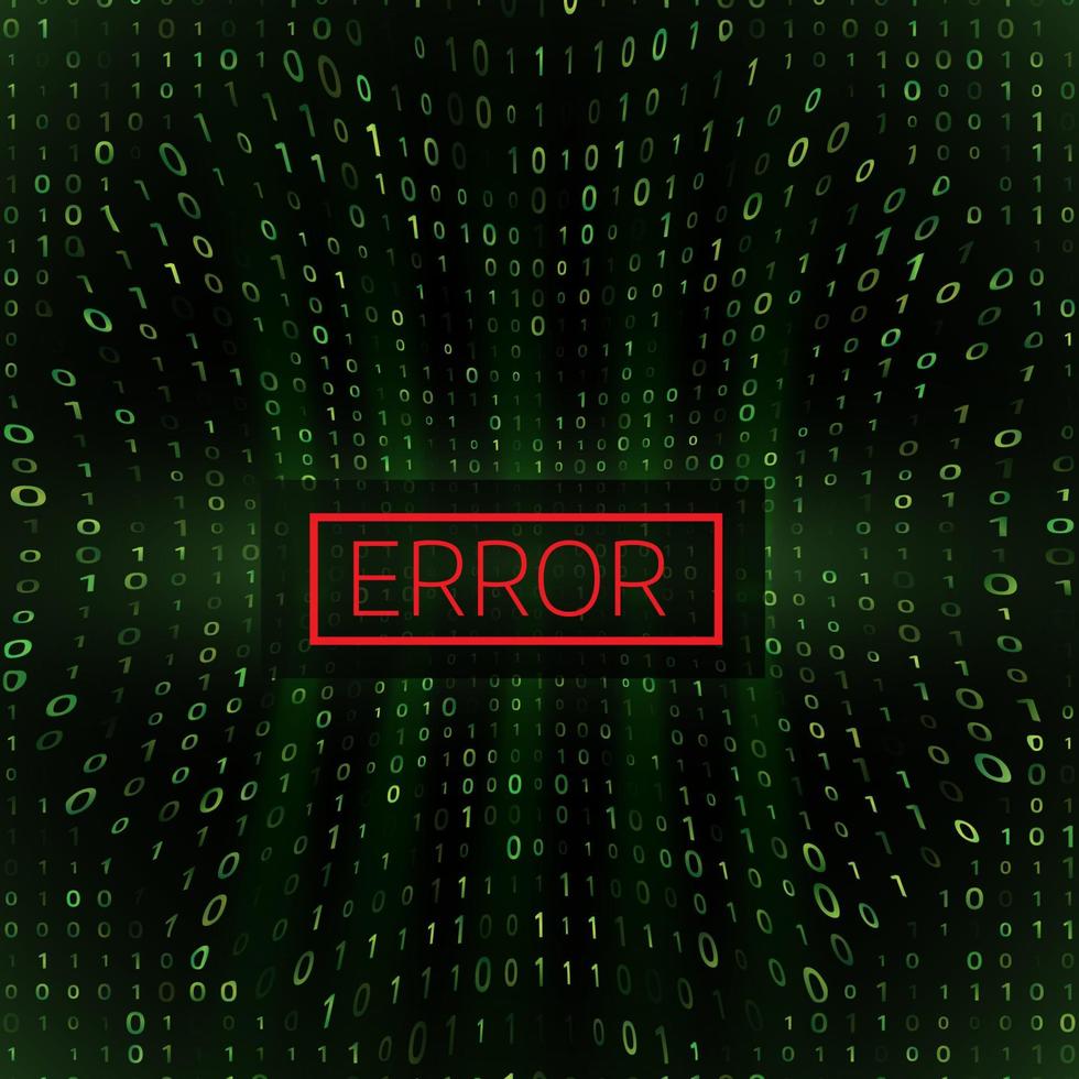 System Error Digital Numbers Background. vector