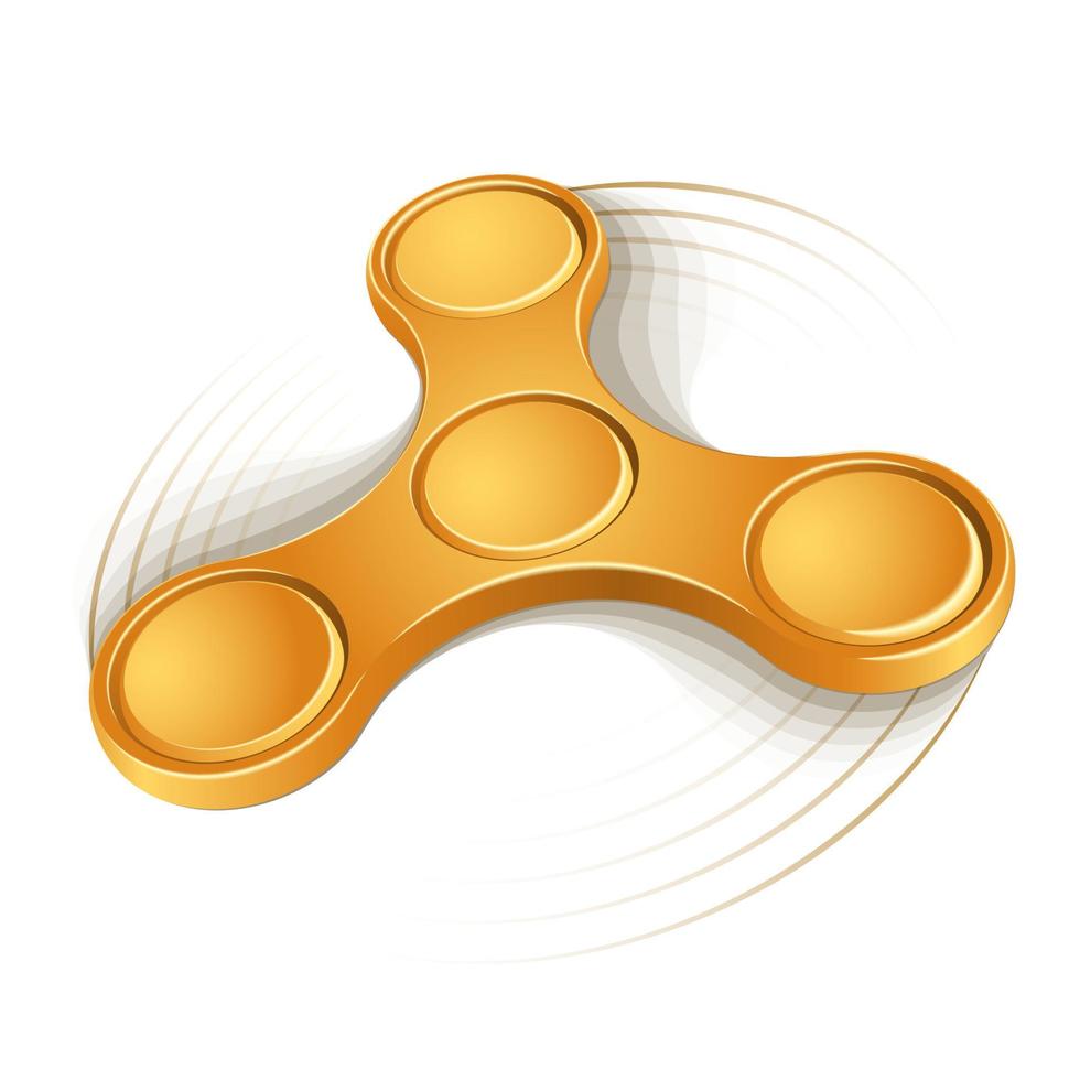 Rolling fidget spinner, perspective view, rotation effect vector