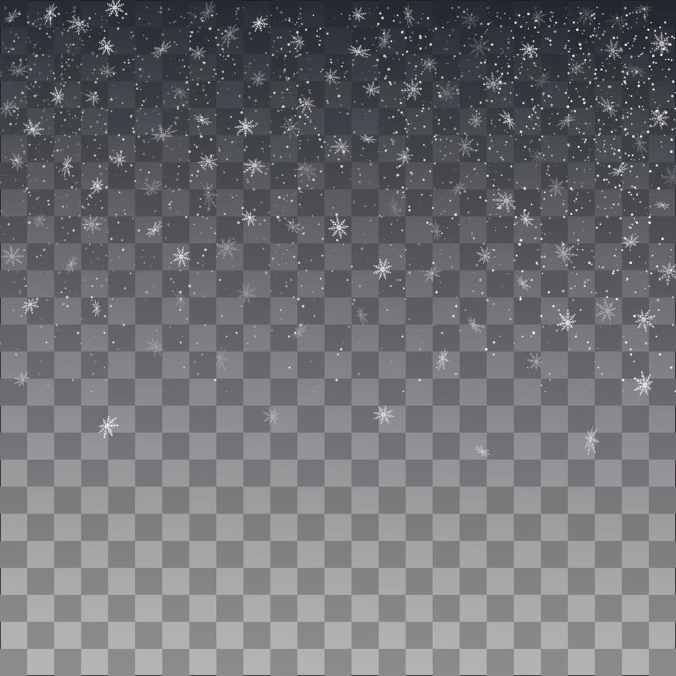 Snowflake vector. Falling Christmas snow fall isolated. vector