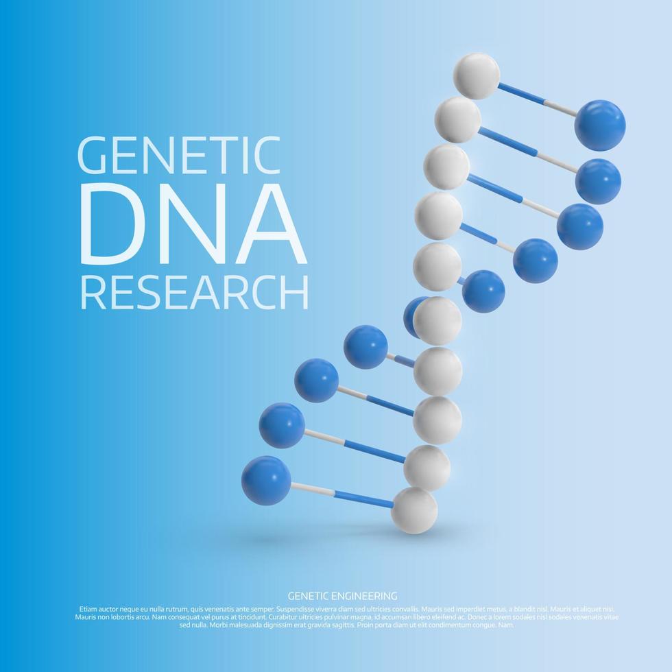 Abstract  colorful  medical background with  3d Dna molecule. Po vector