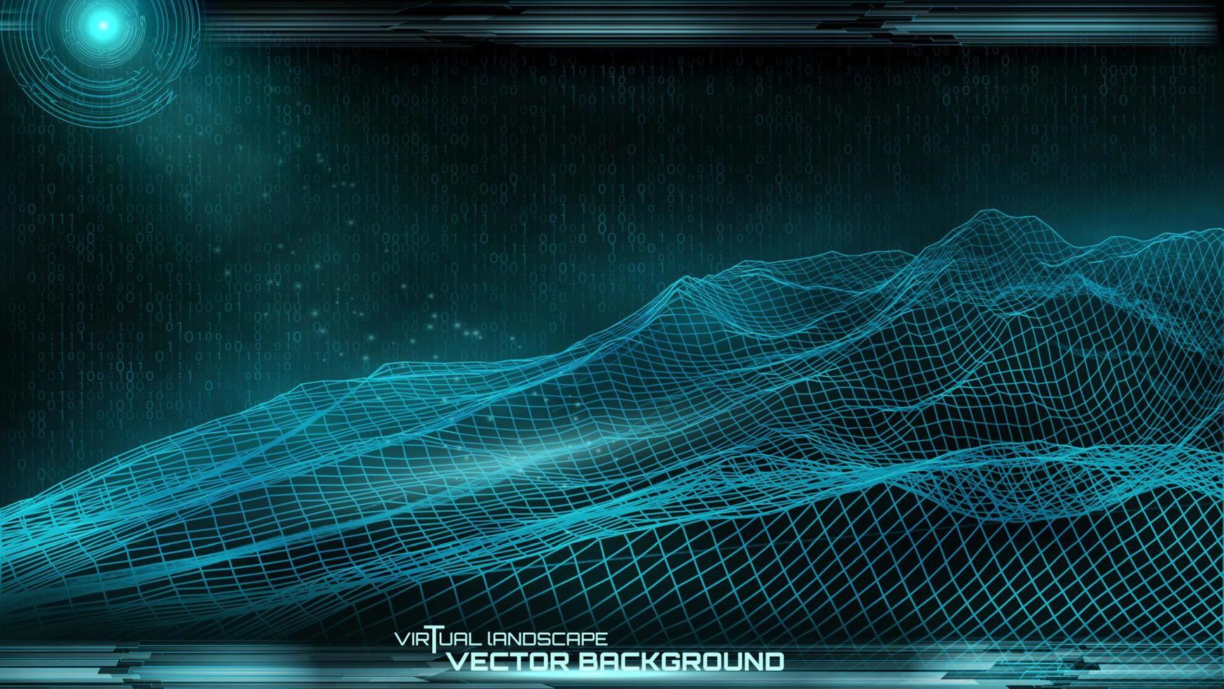 Cyberspace landscape mesh vector background