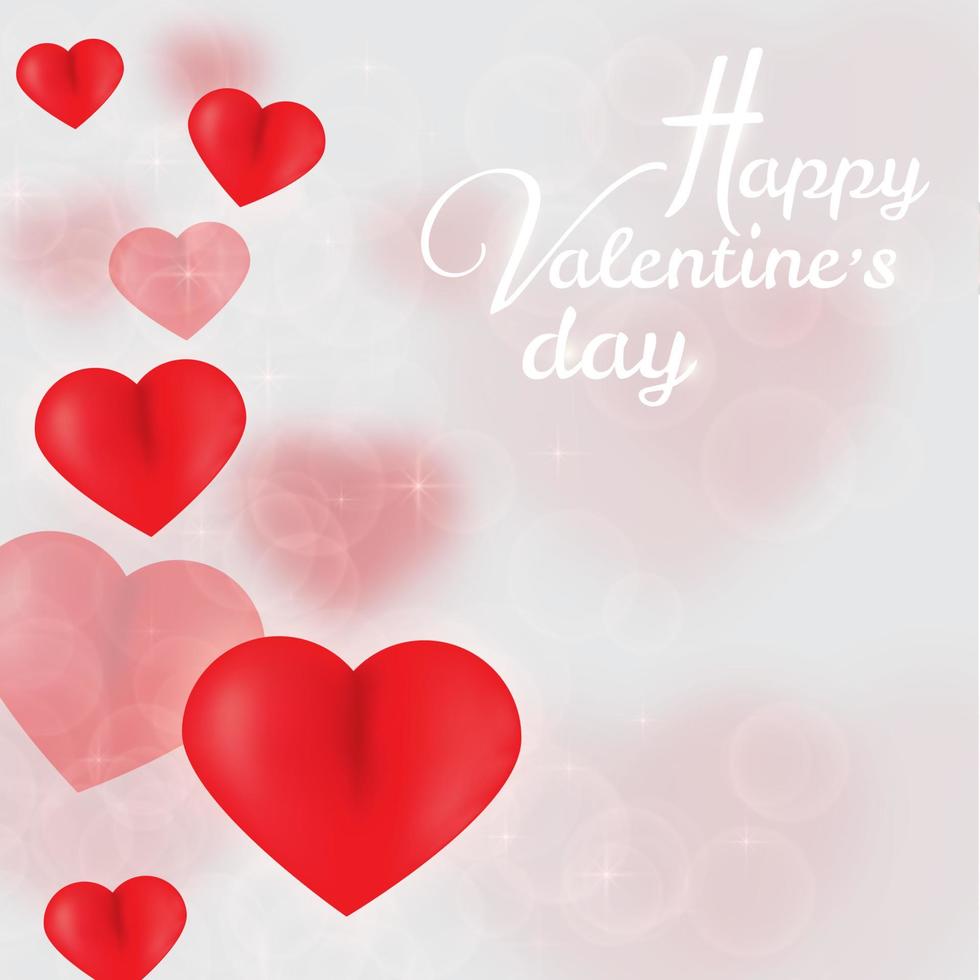 Valentine s Day Card With Hearts vector