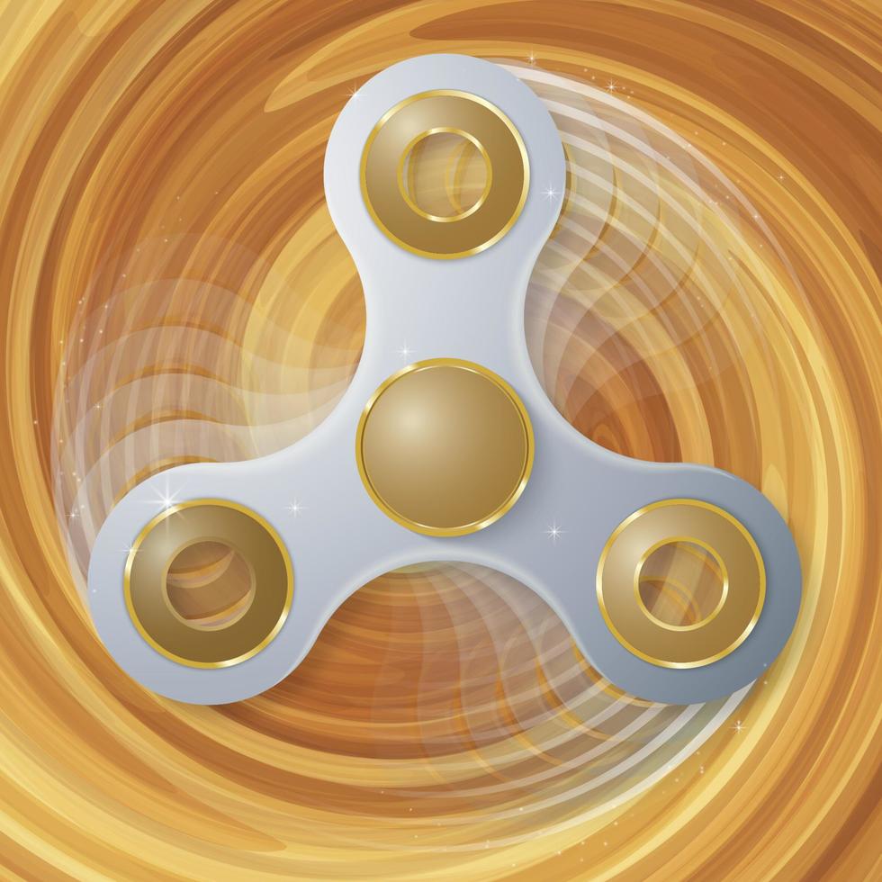 white Hand spinner with motion blur effect. vector