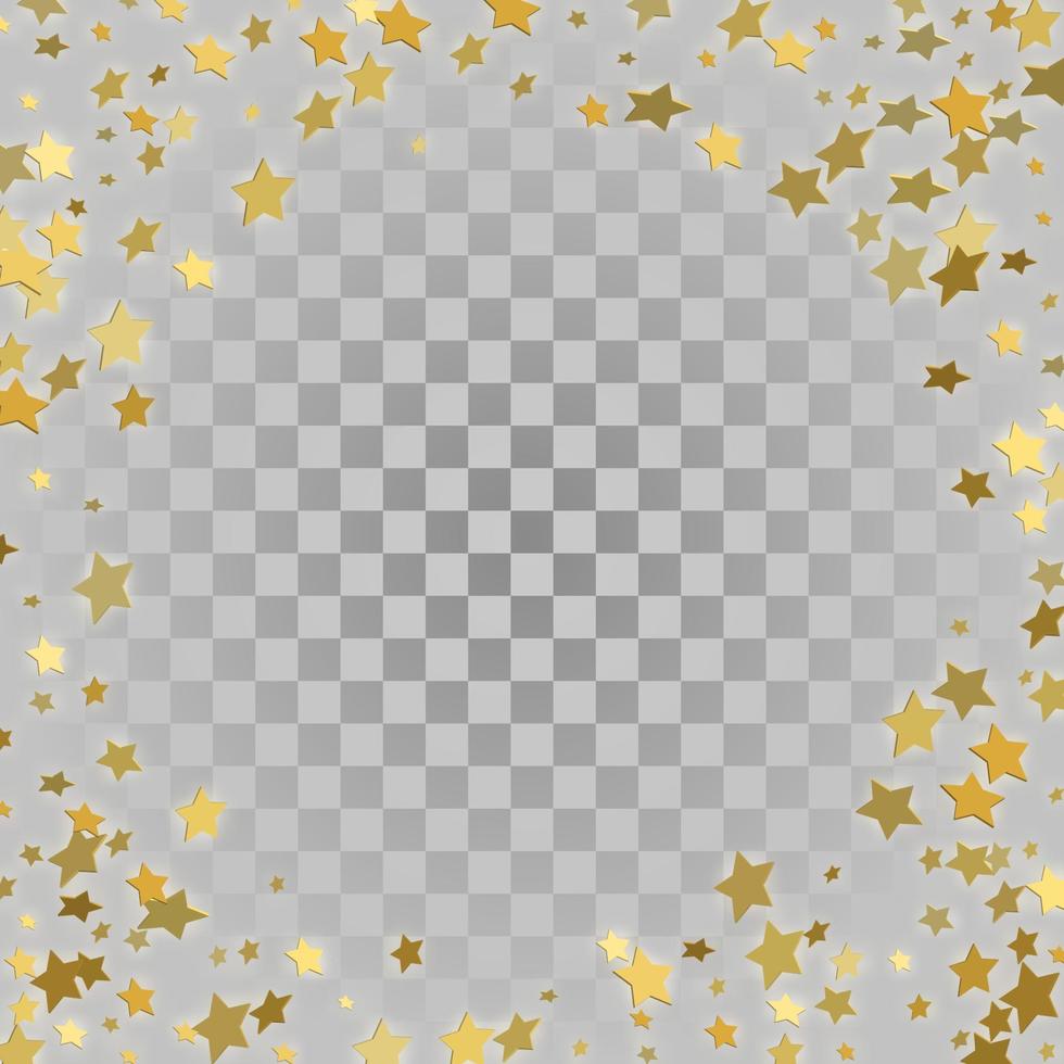 Gold 3d stars on transparent background vector