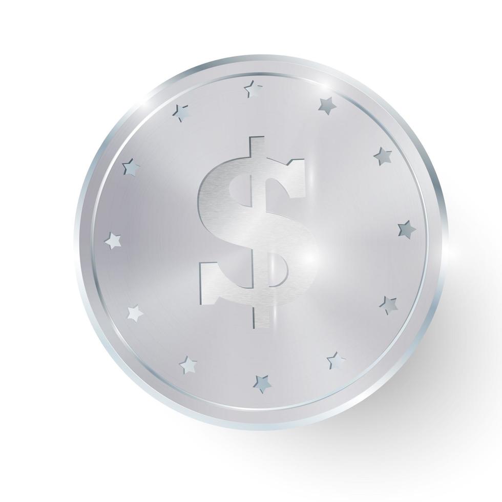 vector illustration of a silver coin