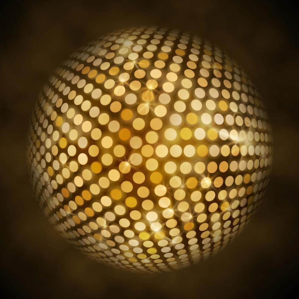 Vector gold disco lights background