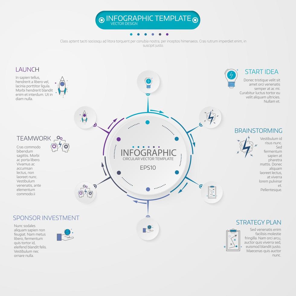 Business data visualization. Process chart. Abstract elements of vector