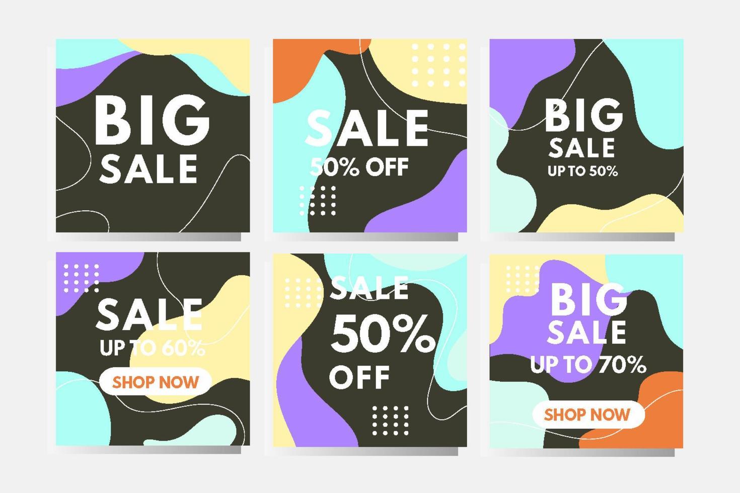 Set of sale banner template design. Vector illustration.