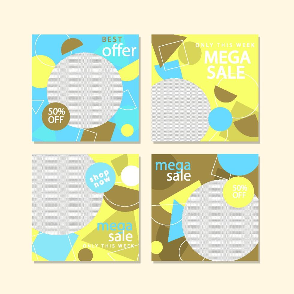 Set of sale banner template design. Vector illustration.