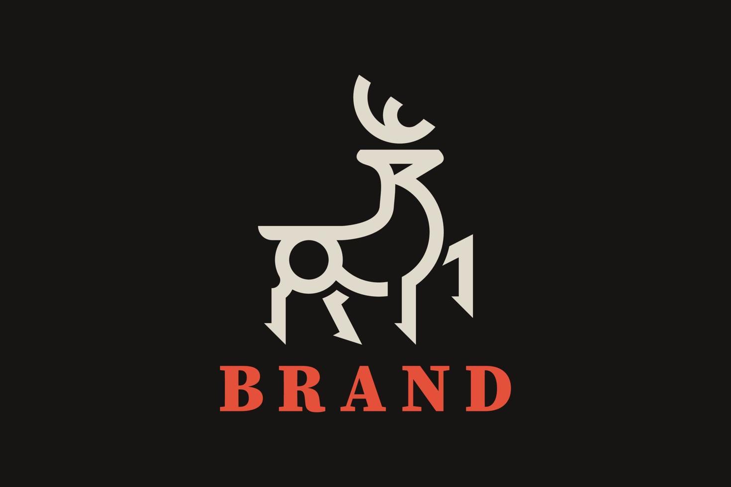Creative Modern Deer Logo Design Template vector