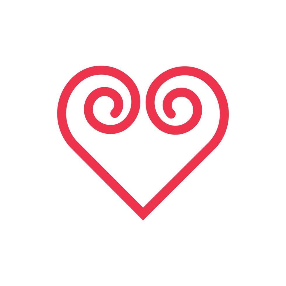 icono de amor corazón rojo aislado en blanco vector