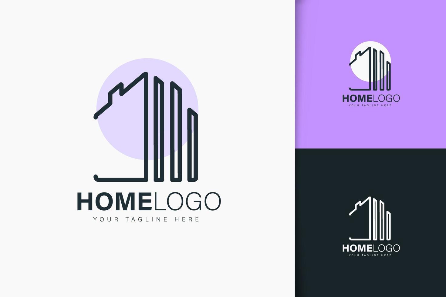 House logo design linear style vector