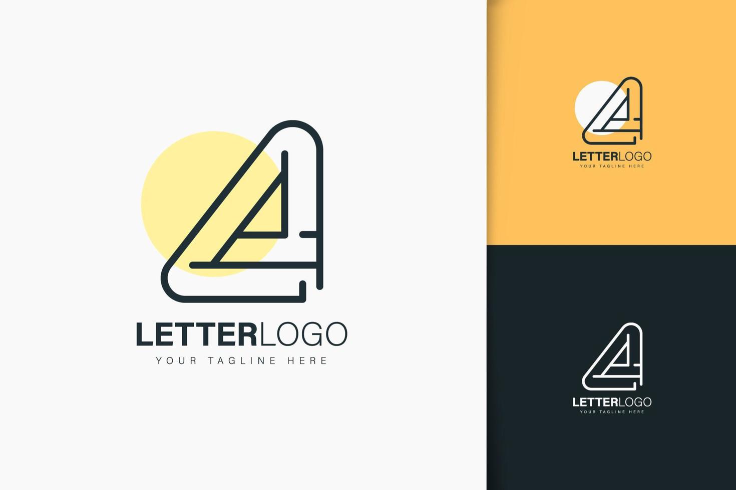 Letter A logo design linear style vector