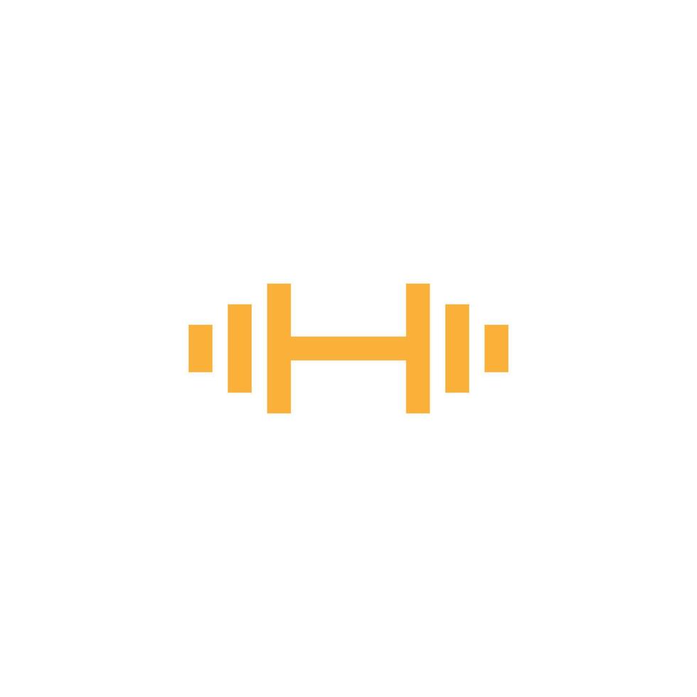 Letter H Fitness Gym logo design template. barbell and dumbbell icon. Vector art illustration