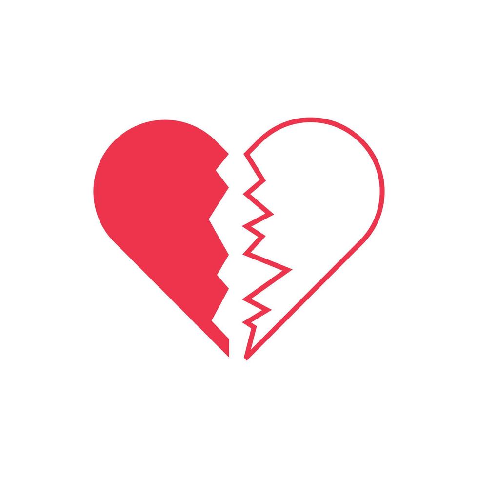 icono de amor corazón rojo aislado en blanco vector