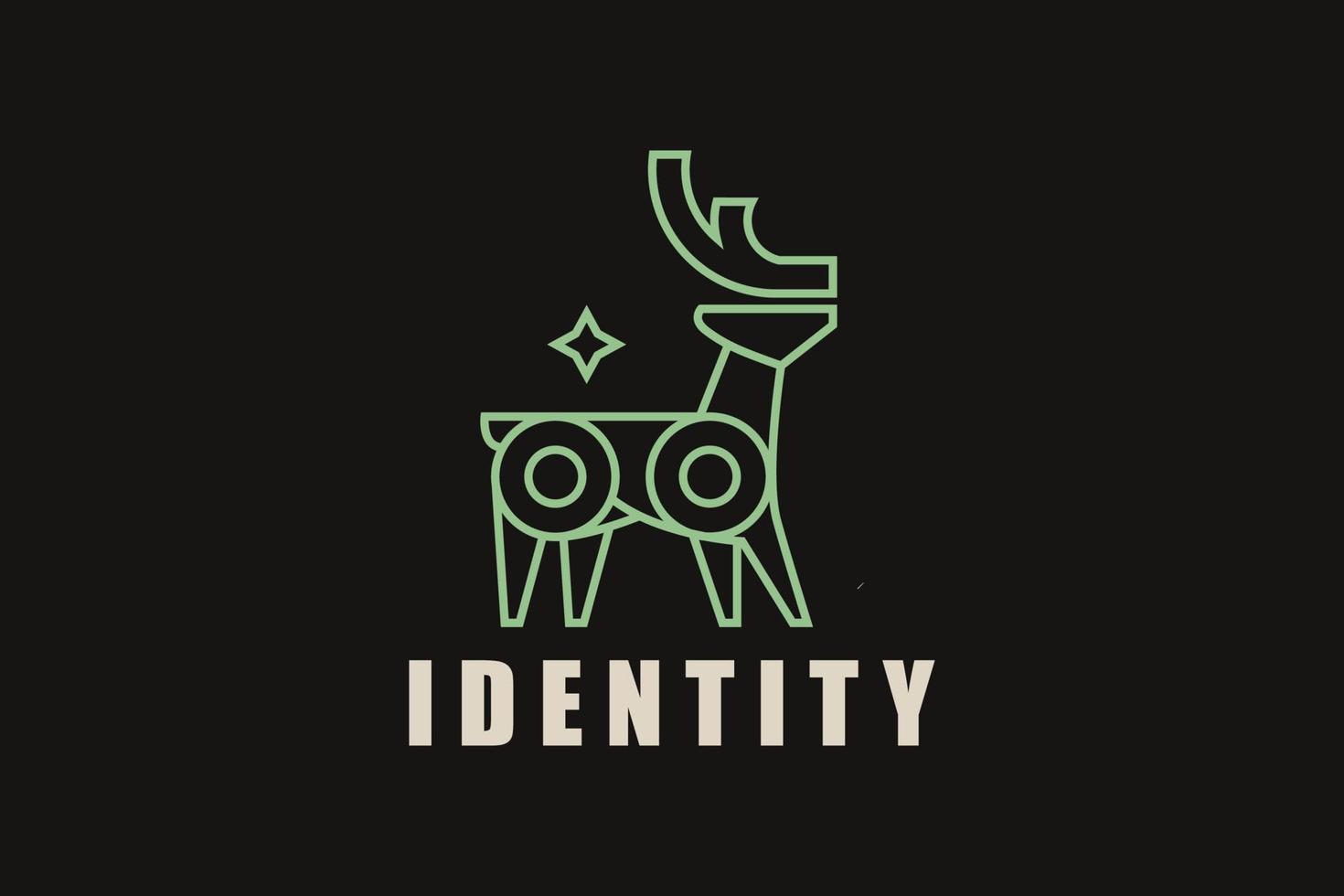 Creative Modern Deer Logo Design Template vector