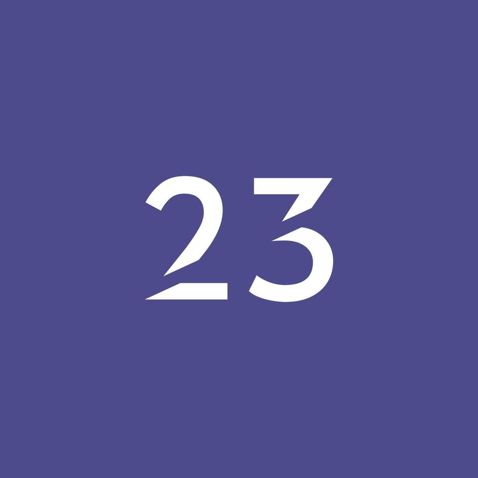 Unique Modern Number 23 Logo vector