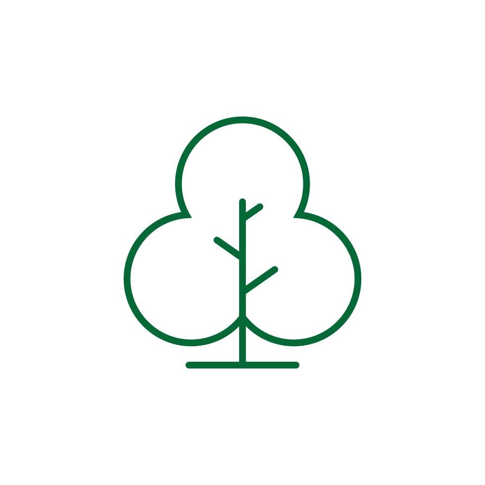 icono de línea de vector de árbol. signo de vector de símbolo de árbol