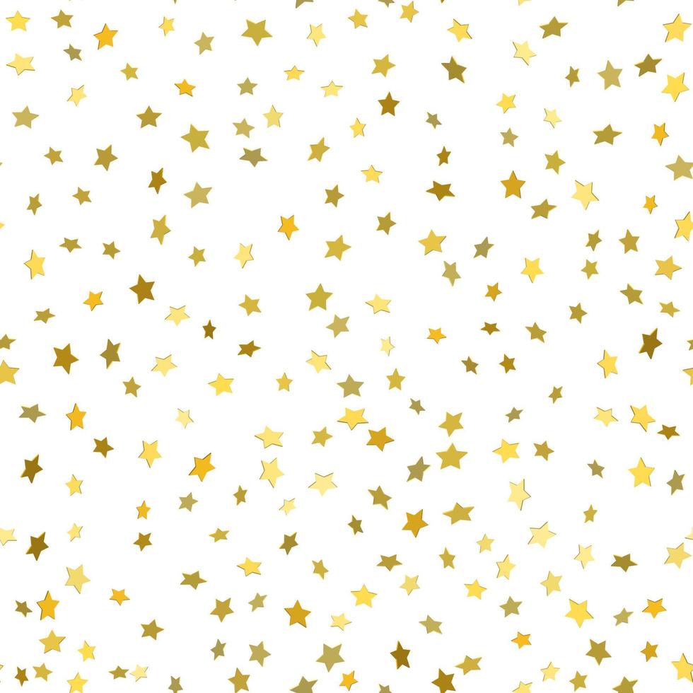 Abstract white modern seamless pattern with gold stars. vector