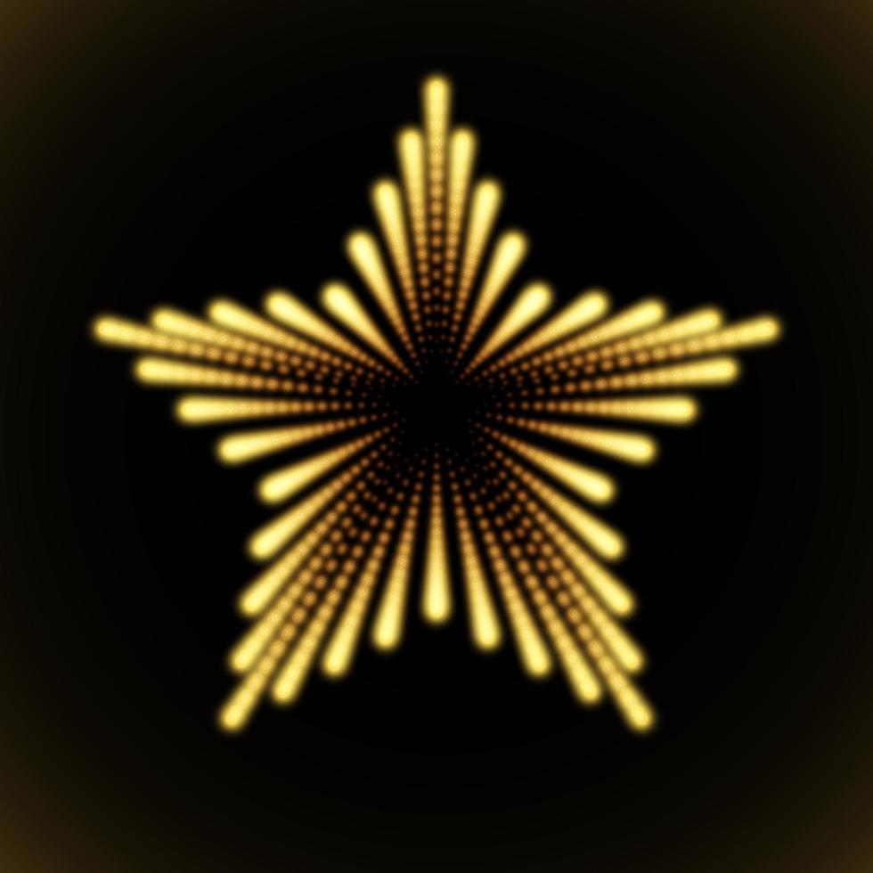 Vector infinite star tunnel of shining flares on orange background. Glowing points form tunnel sectors.