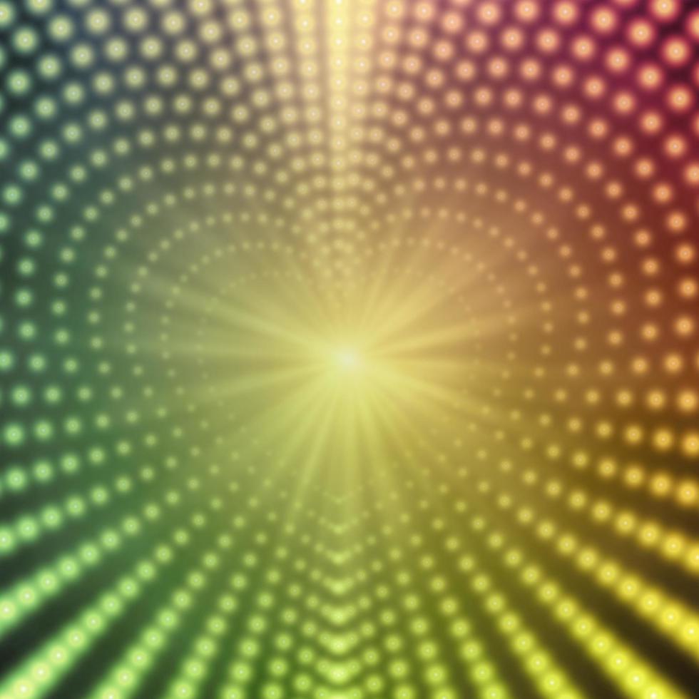 vector infinite heart-shaped tunnel of shining flares on gold background