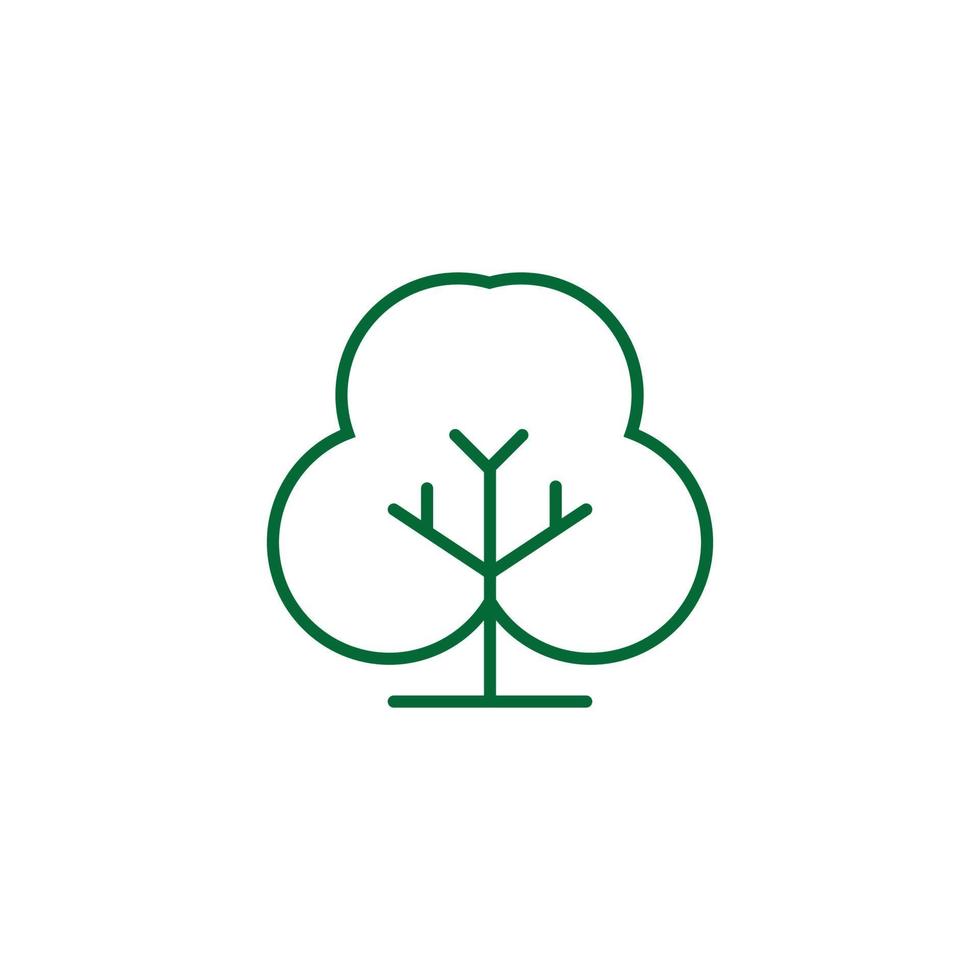 icono de línea de vector de árbol. signo de vector de símbolo de árbol