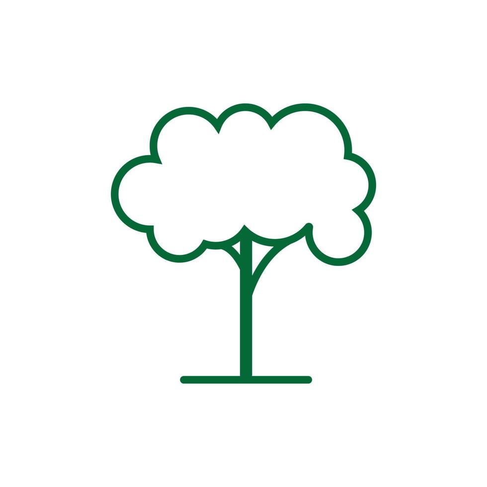 icono de línea de vector de árbol. signo de vector de símbolo de árbol