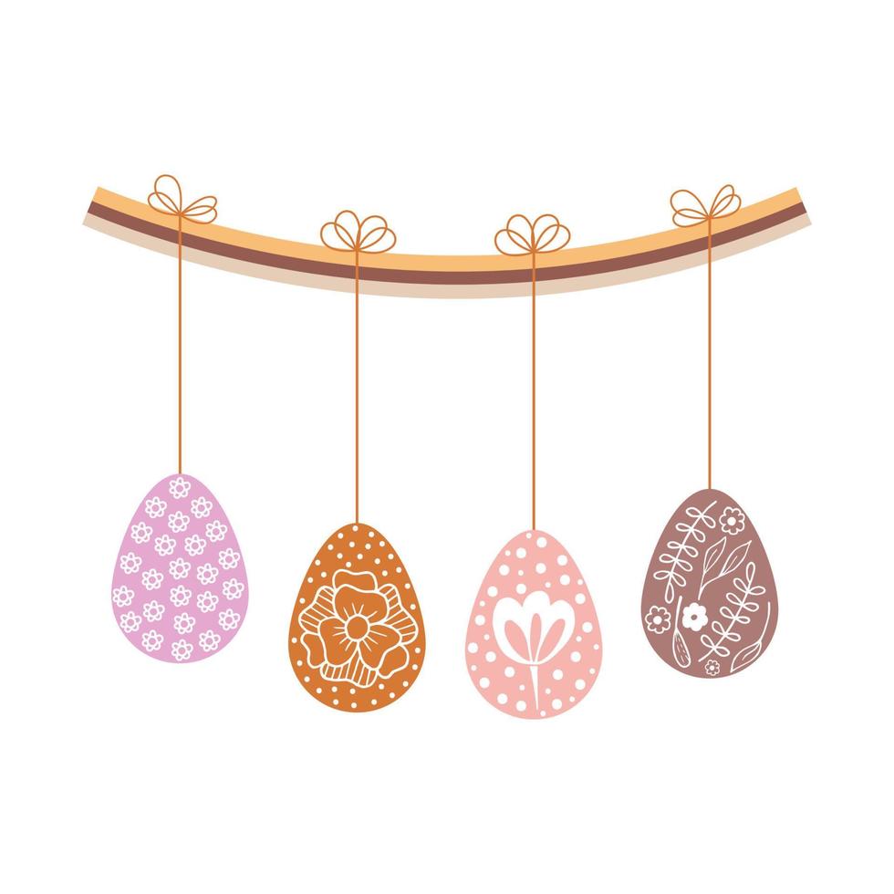 Easter eggs flat design vector