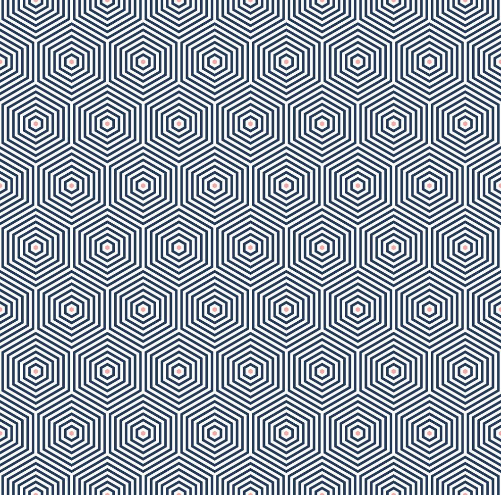 Abstract modern color hexagon lines geometric shape seamless retro pattern background. vector