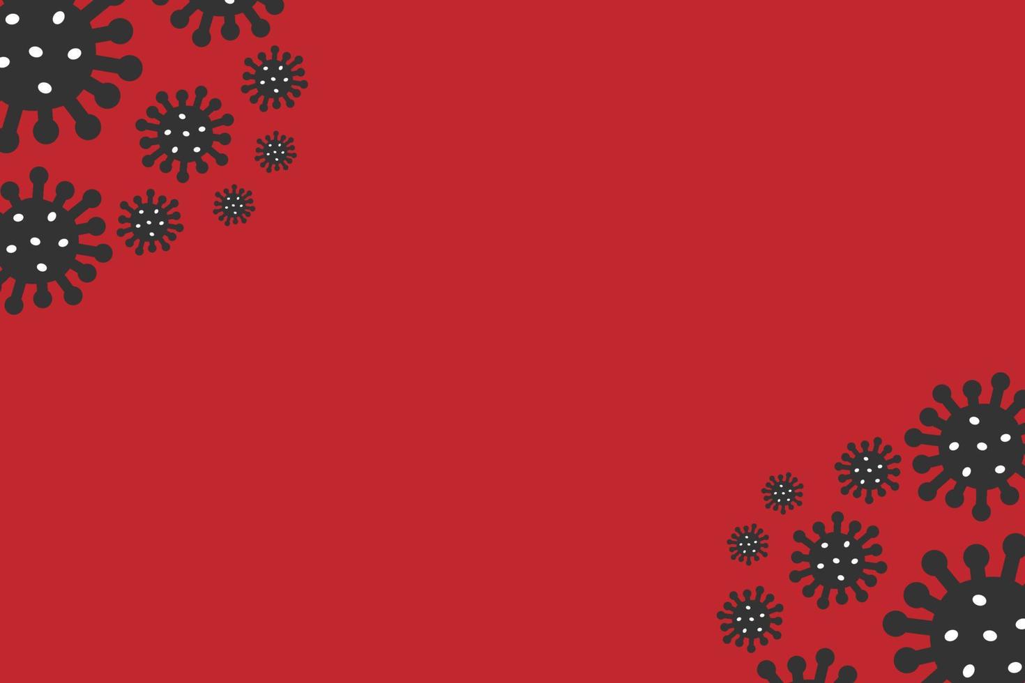 Minimal red background with coronavirus pattern, copy space. vector