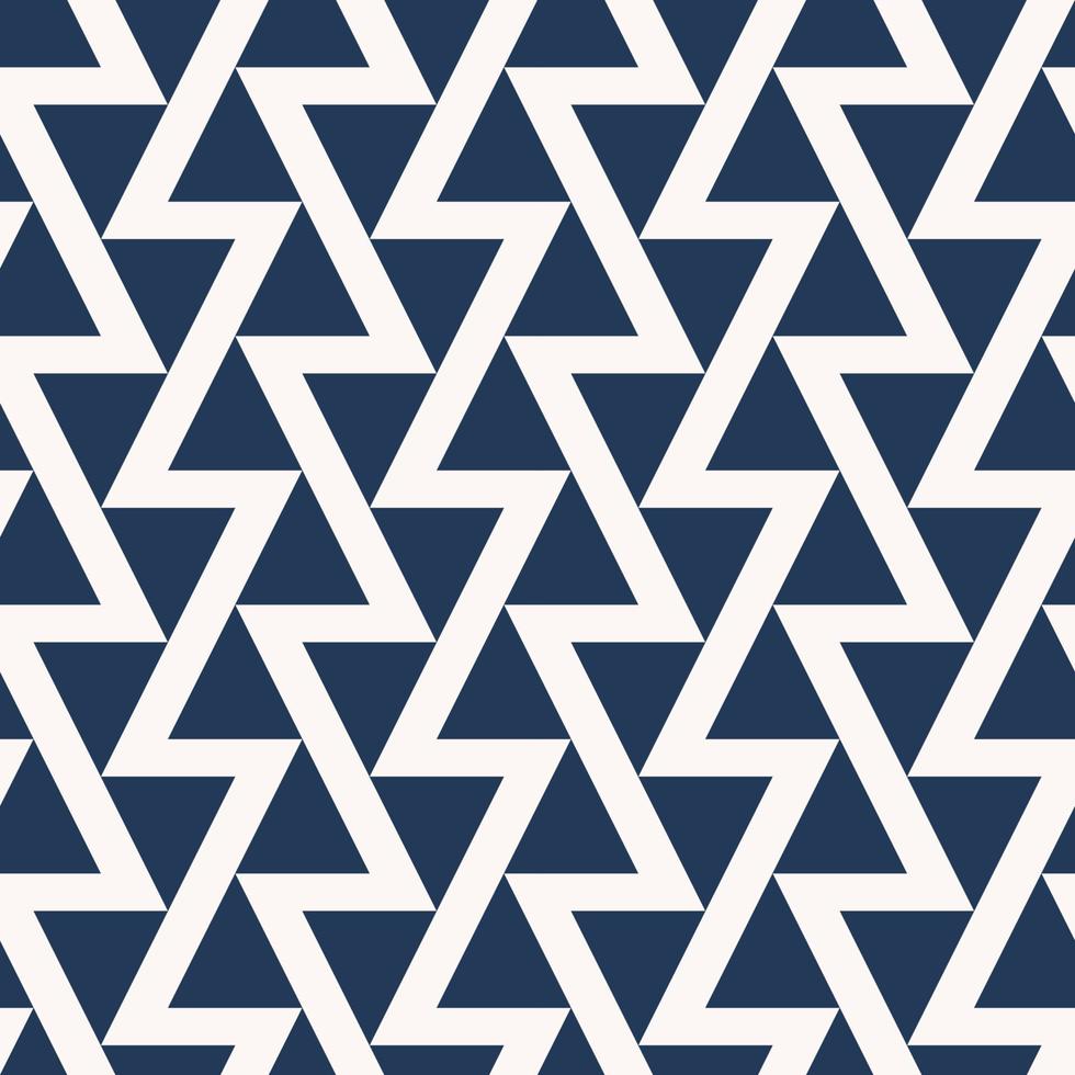 Modern blue color abstract triangle pattern. White color zig zag line pattern design seamless background. Use for fabric, textile, interior decoration elements, upholstery, wrapping. vector