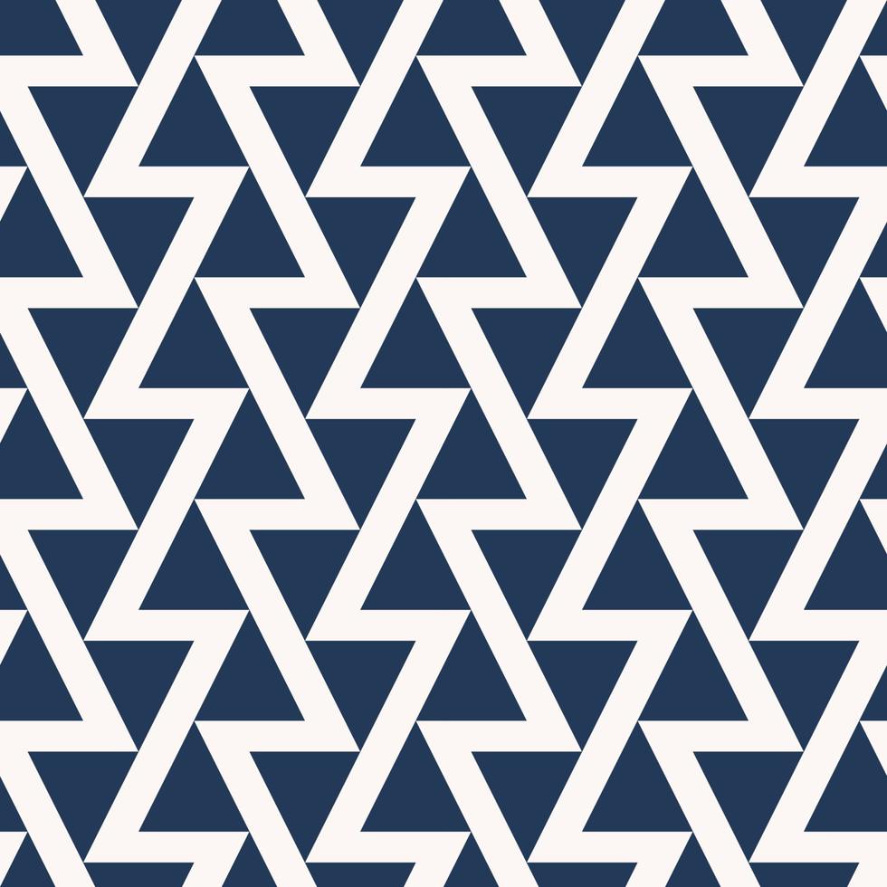 patrón de triángulo abstracto de color azul moderno. color blanco zig zag línea patrón diseño sin costuras fondo. uso para telas, textiles, elementos de decoración de interiores, tapicería, envoltura. vector