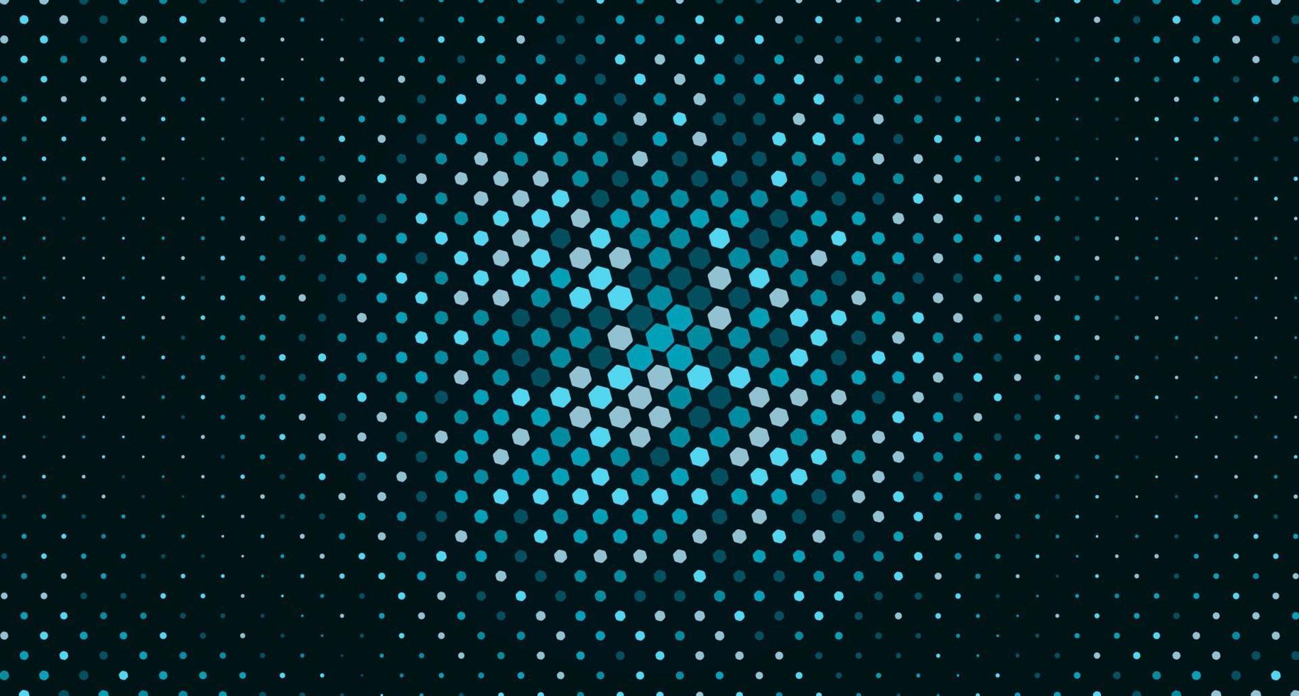 Formas hexagonales pequeñas de semitono de color gris azul abstracto con fondo de patrón dinámico. vector