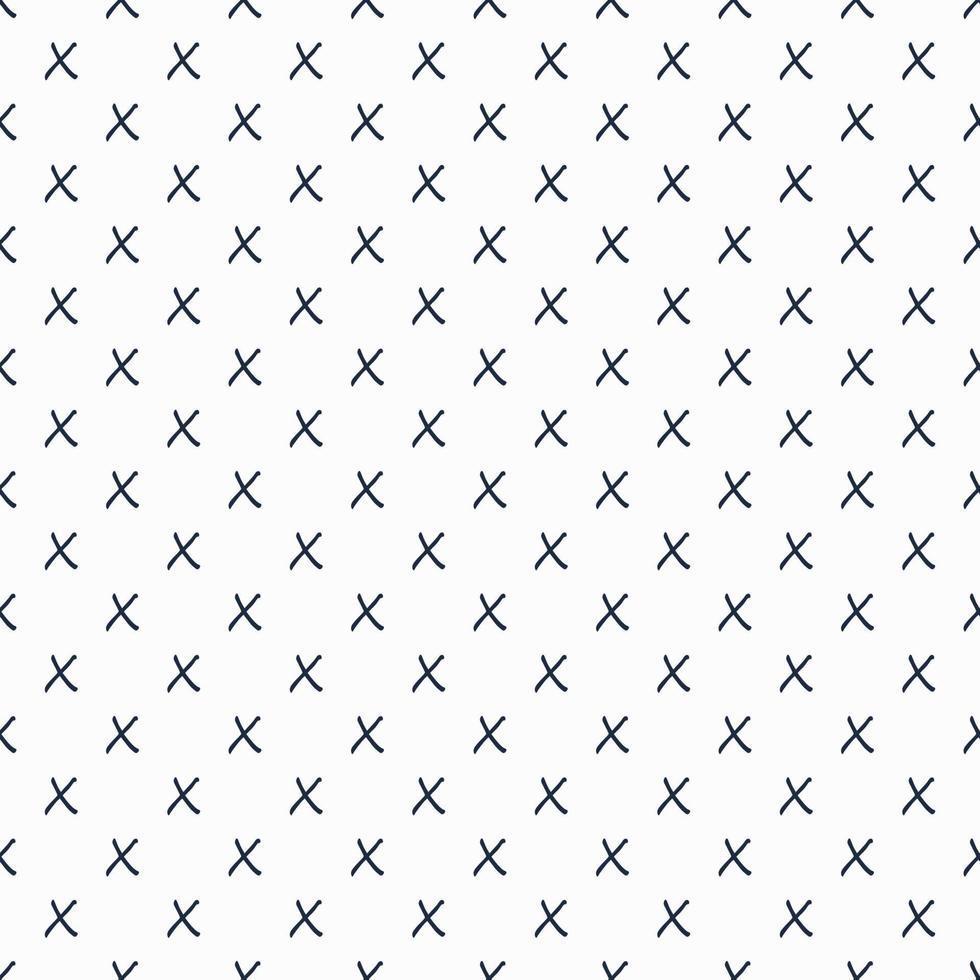 Deep blue color x cross sign seamless pattern on white background. vector