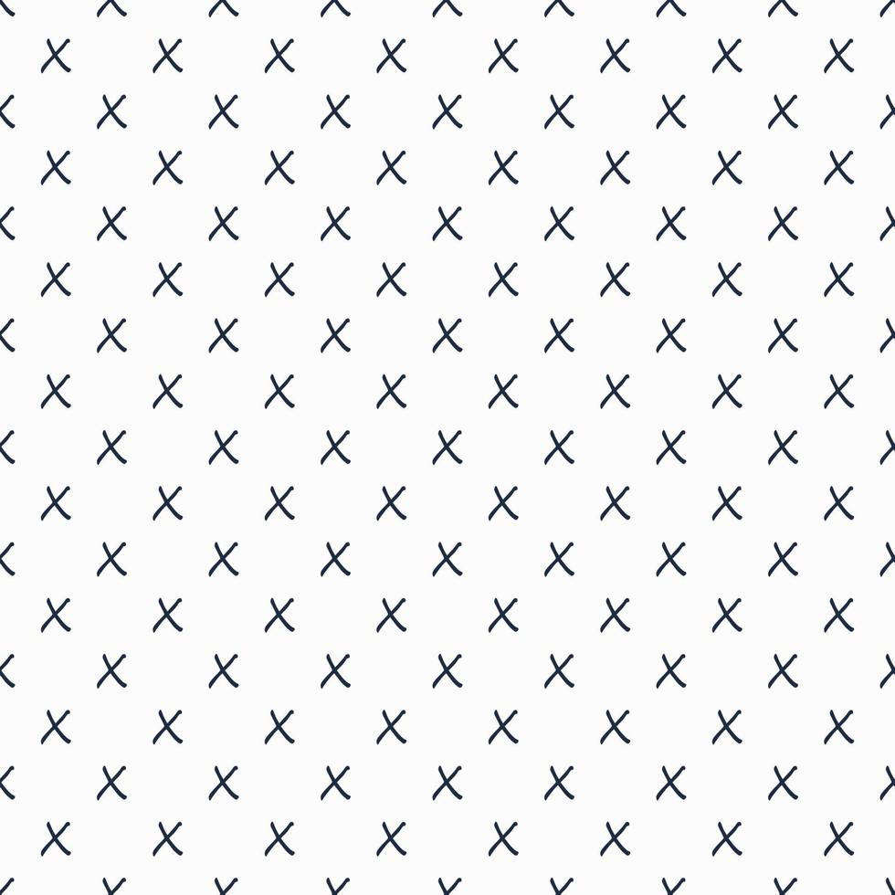 Deep blue color x cross sign seamless pattern on white background. vector