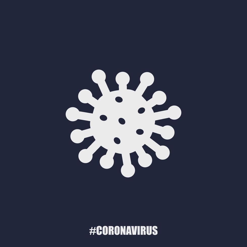 Coronavirus cell icon with modern blue background. Isolated vector icon. Control and stop coronavirus concept.