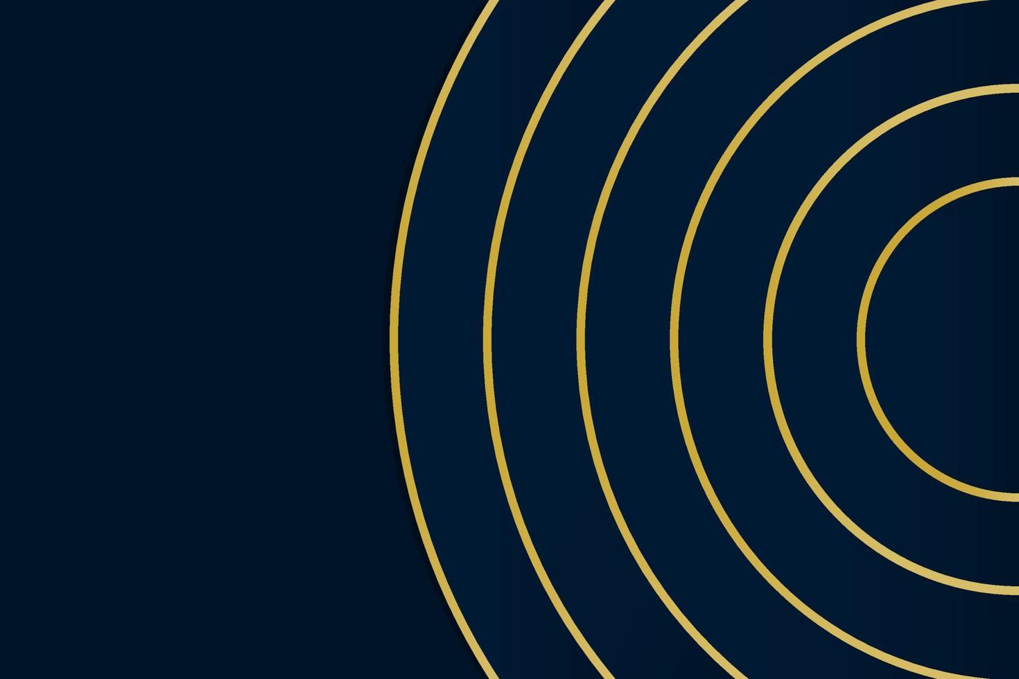 Gold gradient half circle pattern with deep blue color background, copy space. vector