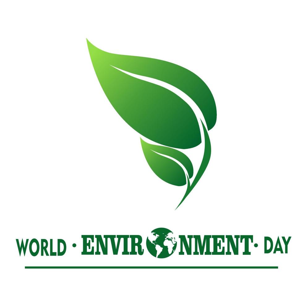 World Environment Day, Green Vector Design, Vector Illustration And Text