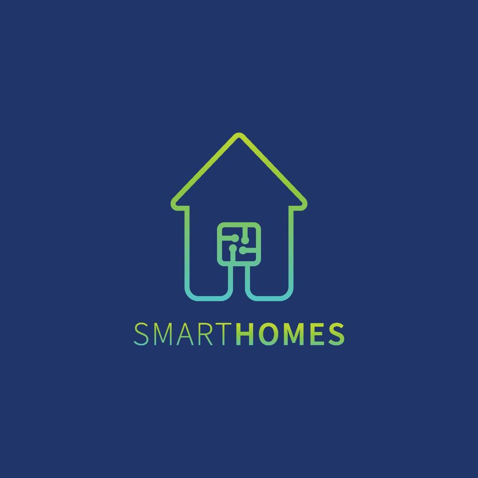 diseño de logotipo de hogar inteligente. diseño plano de casa inteligente. logotipo de diseño vectorial vector