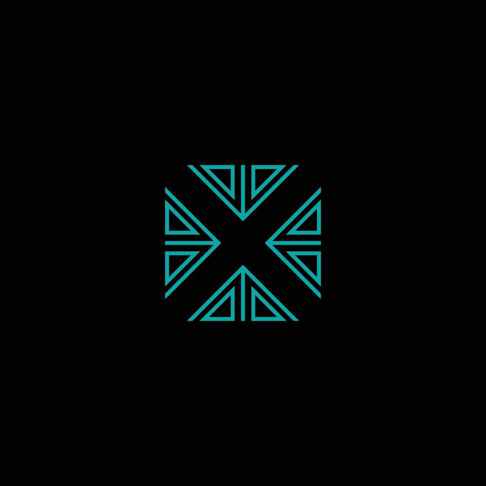 Abstract Letter X Logo in corner shape design concept vector