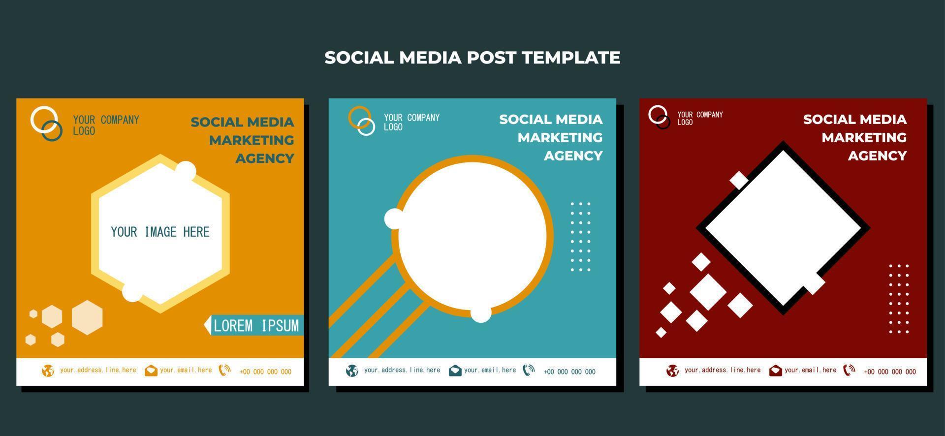 Social media template vector art, illustration and text. Simple and Elegant Design