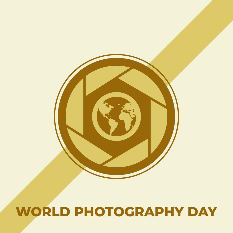 día mundial de la fotografía, diseño perfecto, ilustración vectorial y texto vector