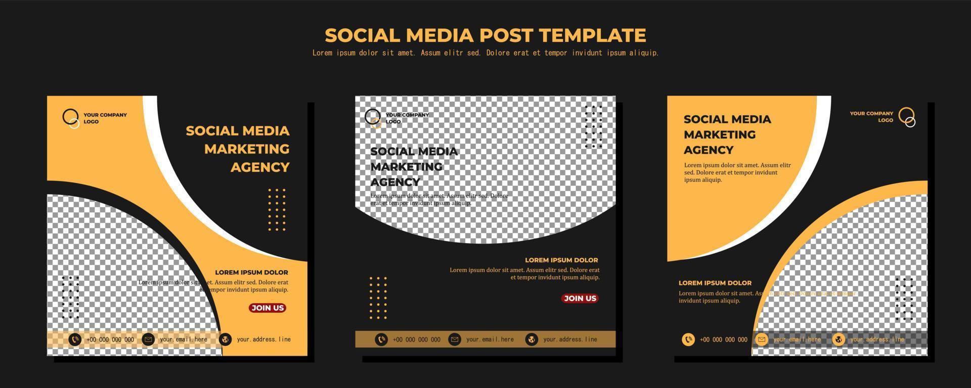 Black Brown Vector Social Media Post Template, vector art illustration and text