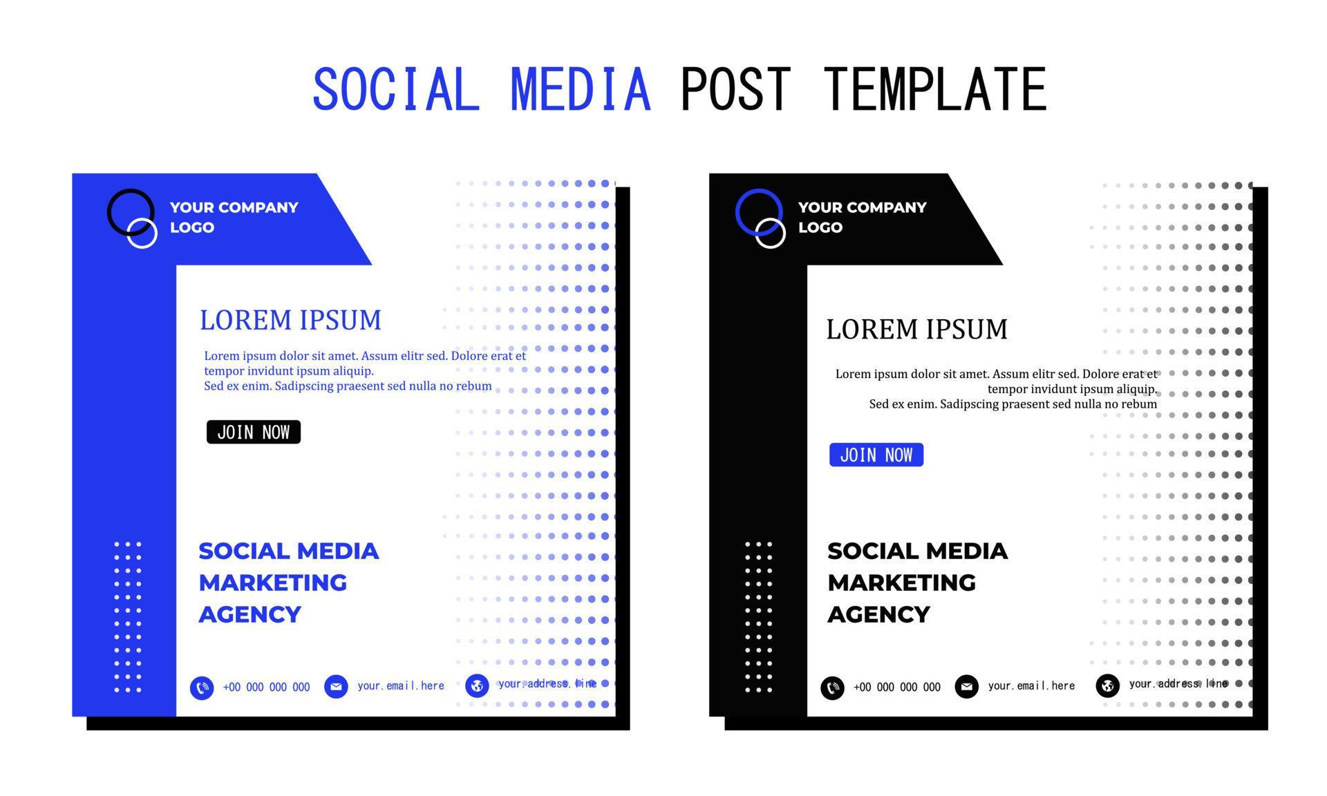 Social media template vector art, illustration and text. Simple and ...